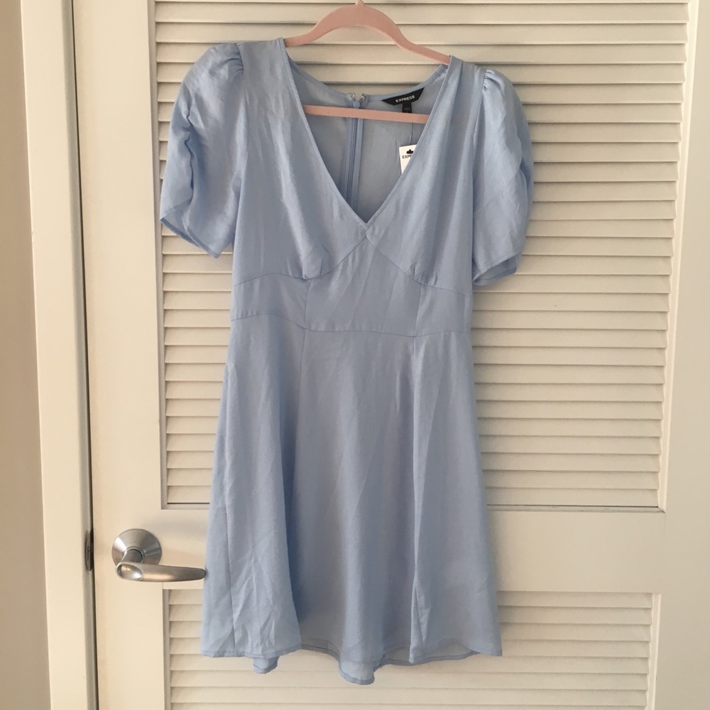 NWT EXPRESS silky blue dress